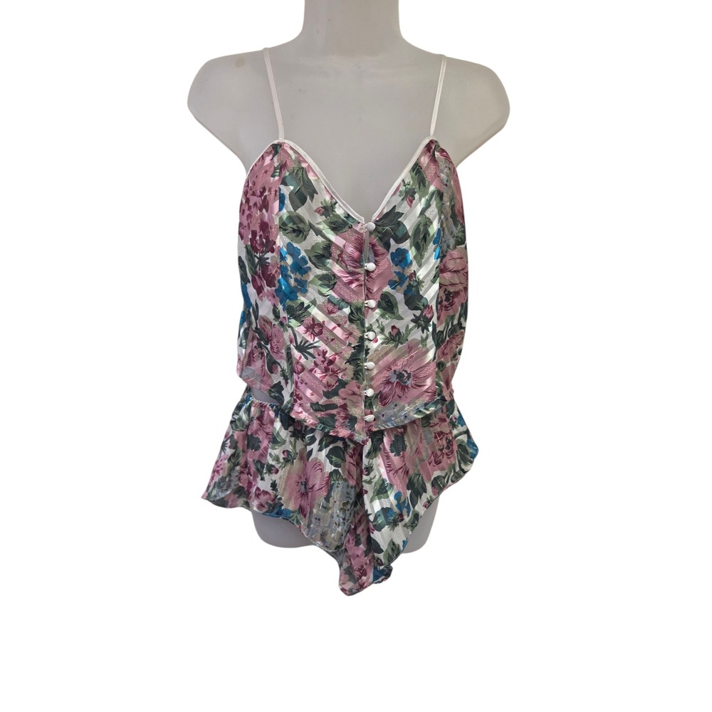 Victoria's Secret Gold Label Vintage‎ Lingerie S Floral Print White Pink Size S